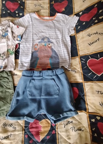 Gri Düğmeli Uzun Kollu Bebek Takımı karışık marka çocuk kıyafet - Görsel 5