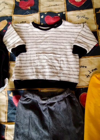 Gri Düğmeli Uzun Kollu Bebek Takımı karışık marka çocuk kıyafet - Görsel 20