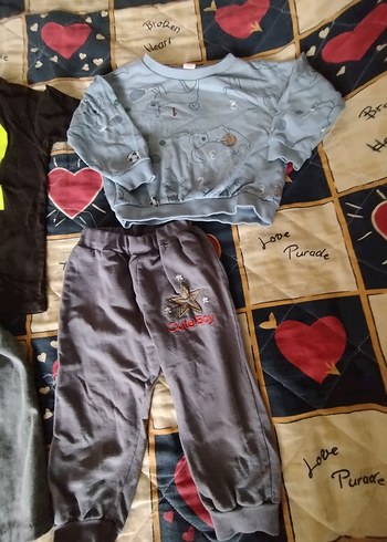 Gri Düğmeli Uzun Kollu Bebek Takımı karışık marka çocuk kıyafet - Görsel 15