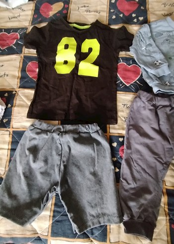 Gri Düğmeli Uzun Kollu Bebek Takımı karışık marka çocuk kıyafet - Görsel 16