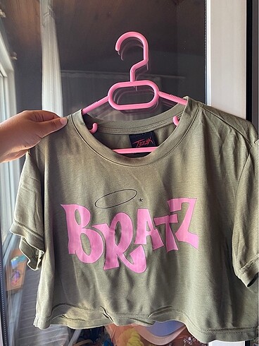 m Beden haki Renk Barbie crop Bratz crop