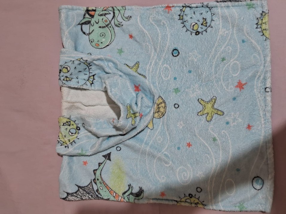 Pastel Mavi Baskılı Erkek Çocuk Bornozu - Görsel 3