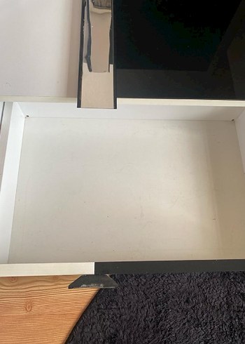 Siyah beyaz ledli Komodin - Görsel 7