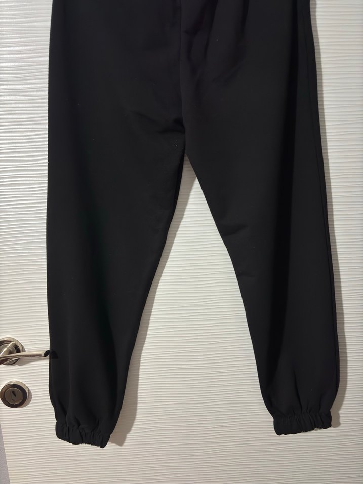 Siyah Kadın Bağcıklı Sweatpant - Görsel 4