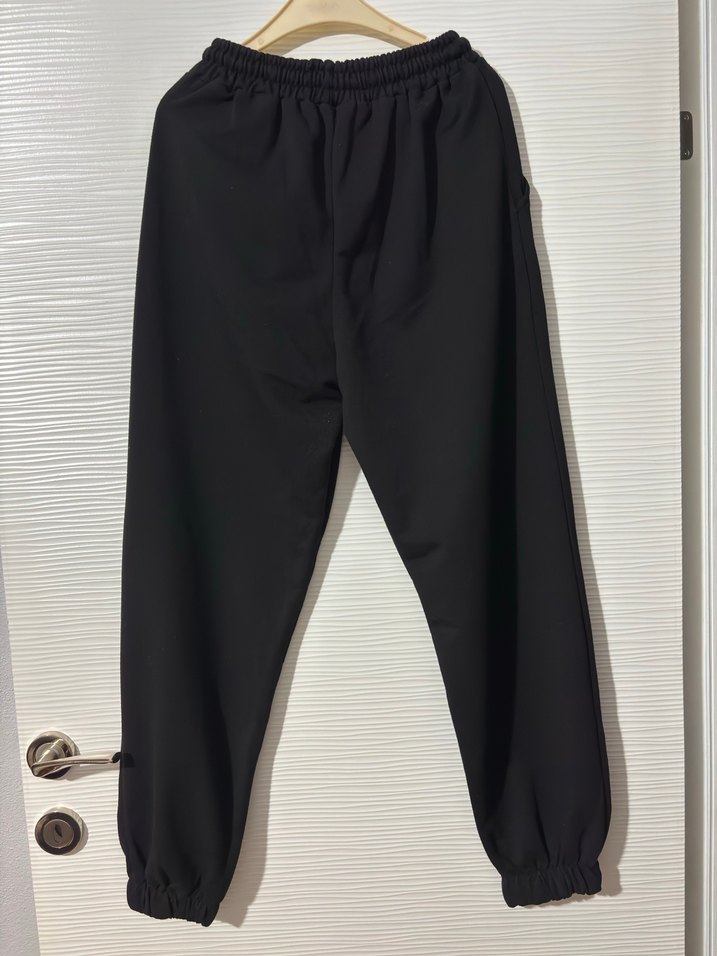 Siyah Kadın Bağcıklı Sweatpant - Görsel 3