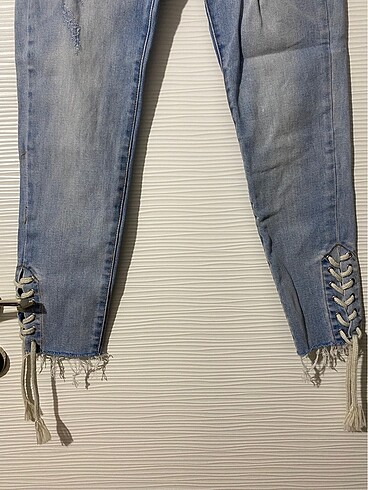Pull and Bear Pull&Bear kot jeans ip detaylı pantolon