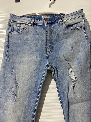 m Beden Pull&Bear kot jeans ip detaylı pantolon