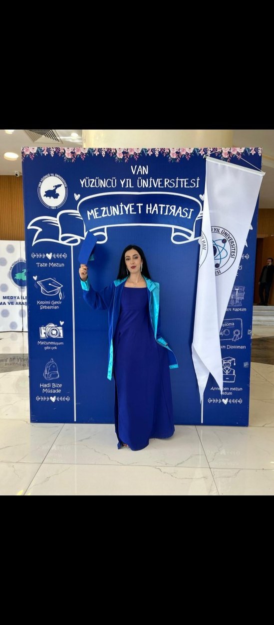 Mavi Drapeli Uzun Mezuniyet Elbisesi - Görsel 3