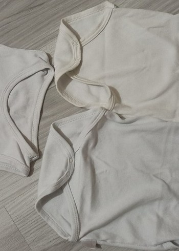 Erkek Bebek Kolsuz Beyaz Body Seti - Görsel 2