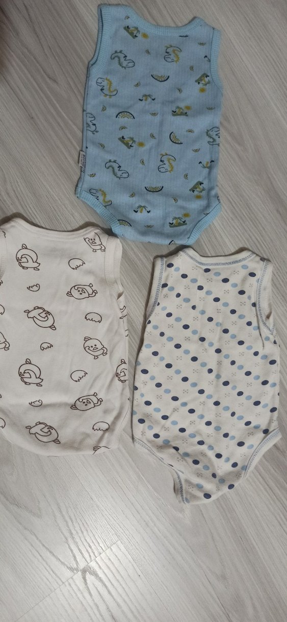 Mavi Baskılı Askısız Bebek Body - Görsel 2