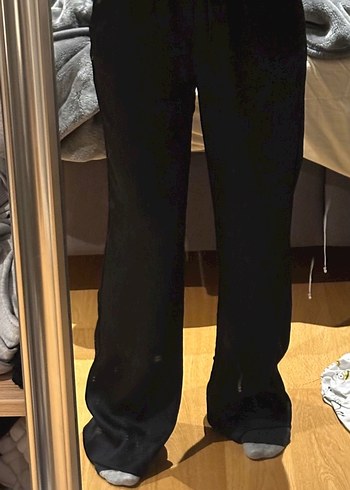 Gri Rahat Kesim Keten Pilili Kadın Pantolon - Görsel 3