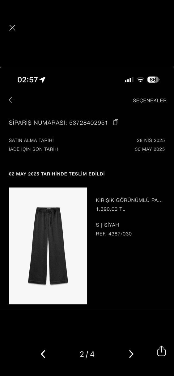 Gri Rahat Kesim Keten Pilili Kadın Pantolon - Görsel 2