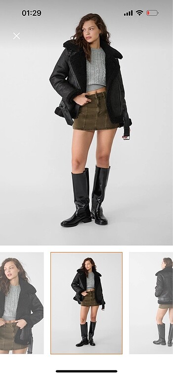 m Beden Stradivarius biker ceker
