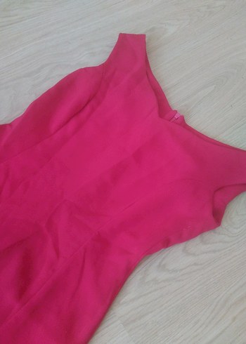 Pembe Uzun Drapeli Kadın Abiye Elbise - Görsel 2