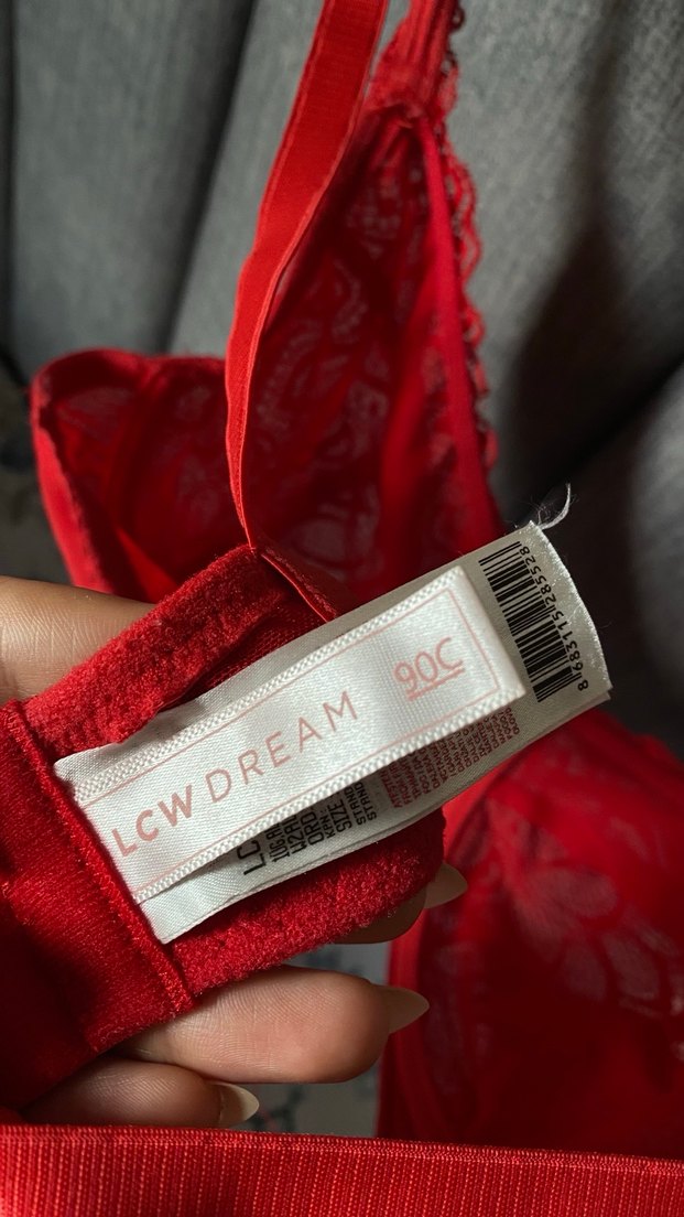 Kırmızı dantelli sütyen - Görsel 5