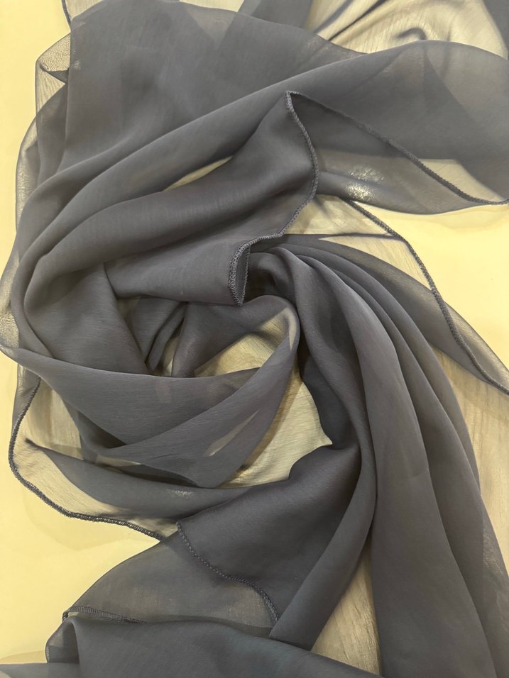 Lacivert şifon şal - Görsel 2