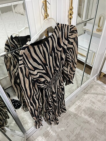 42 Beden Leopar desen elbise