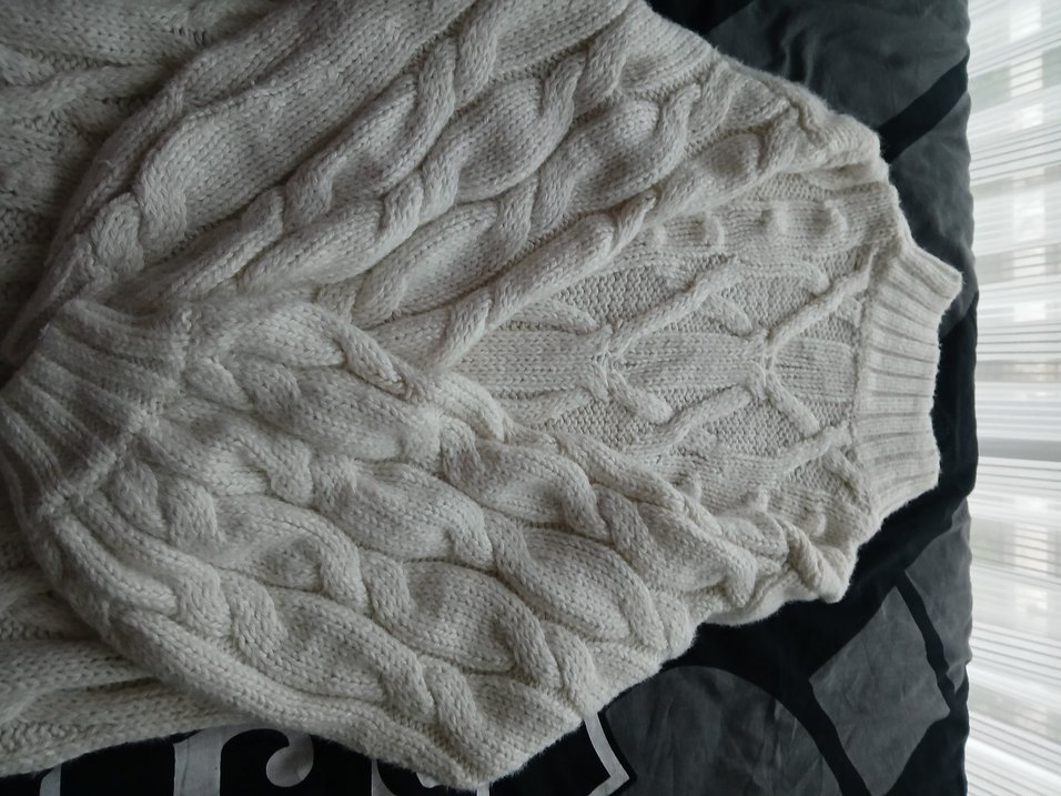 H&M  beyaz Örgü Bohem Kadın Kazak - Görsel 3