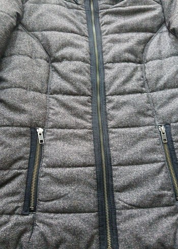 Gri Fermuarlı Kadın Kışlık Mont - Görsel 5