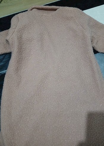 Bej Düğmeli Uzun Kadın Kaban - Görsel 5