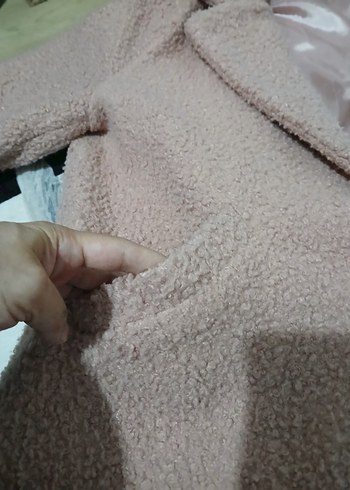 Bej Düğmeli Uzun Kadın Kaban - Görsel 4