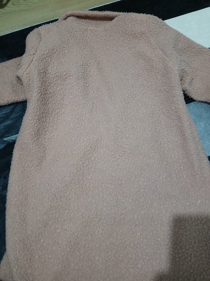 Bej Düğmeli Uzun Kadın Kaban - Görsel 5