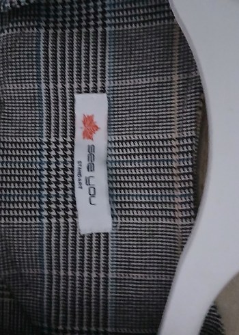 Düğmeli Gri Uzun Keten Kadın Kaban - Görsel 5