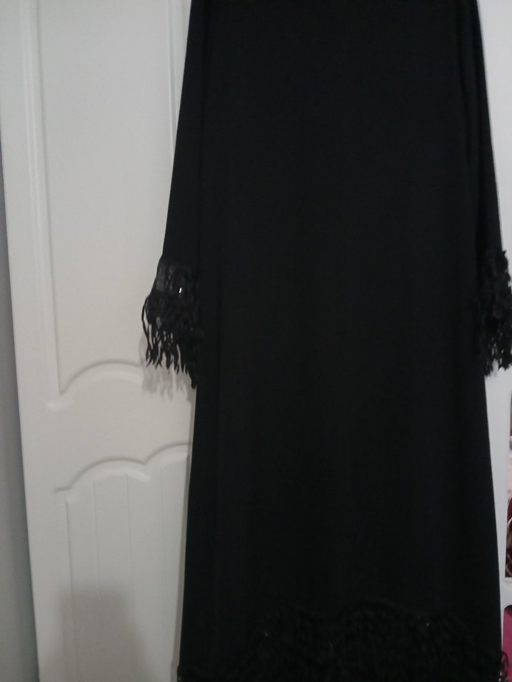 Siyah Uzun Kollu Gotik Salaş Elbise - Görsel 2