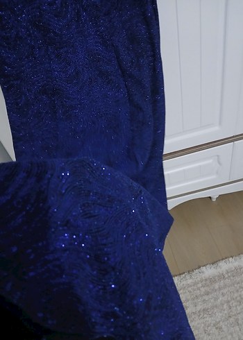 Lacivert Drapeli Uzun Kadın Etek - Görsel 8