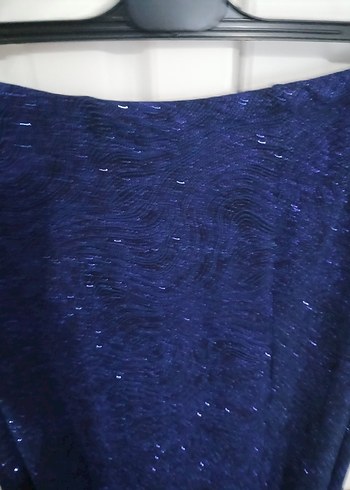 Lacivert Drapeli Uzun Kadın Etek - Görsel 4