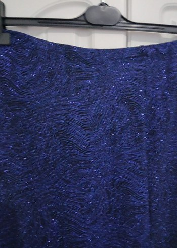 Lacivert Drapeli Uzun Kadın Etek - Görsel 7