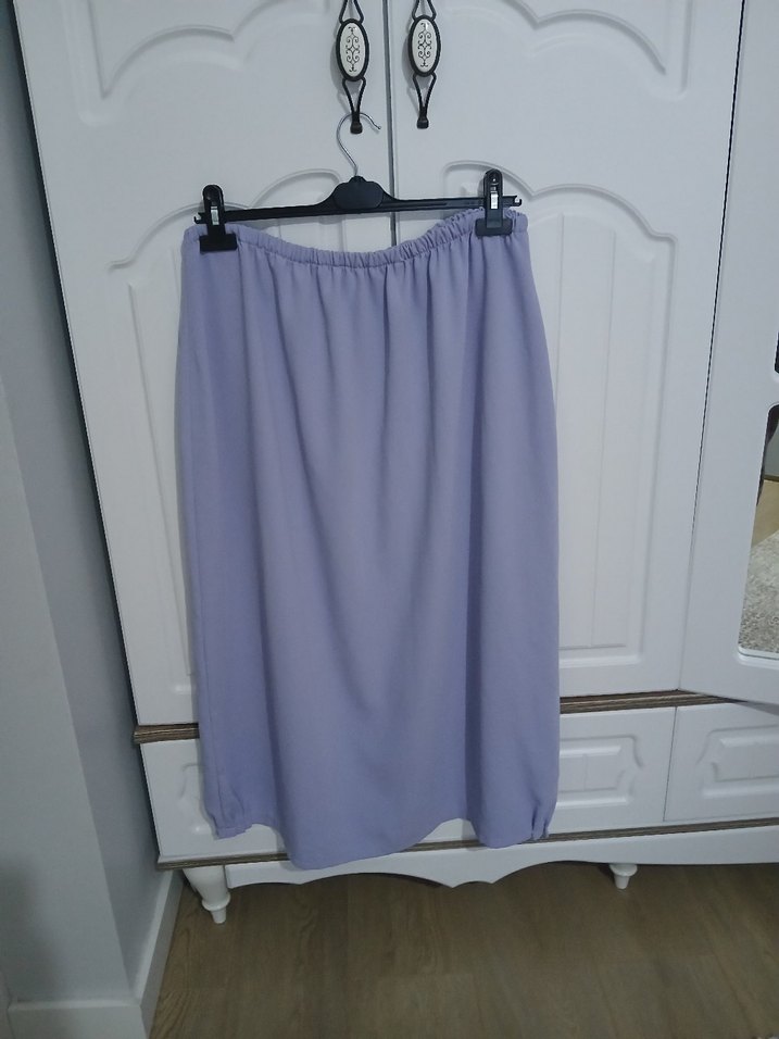 lila  Uzun Salaş Drapeli Etek - Görsel 2