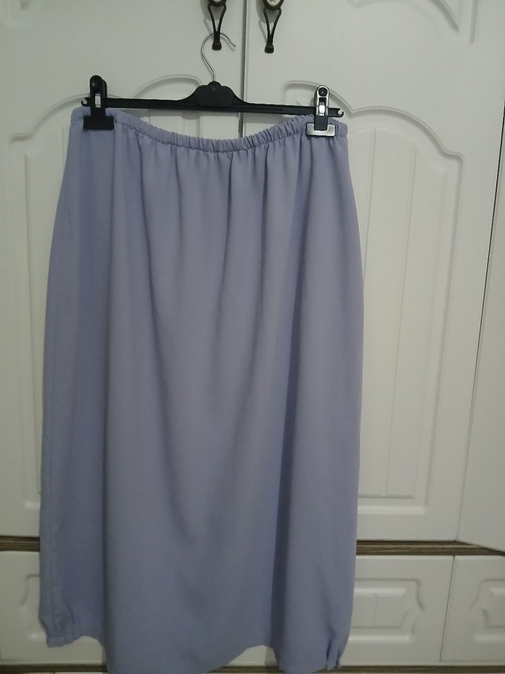 lila  Uzun Salaş Drapeli Etek - Görsel 3