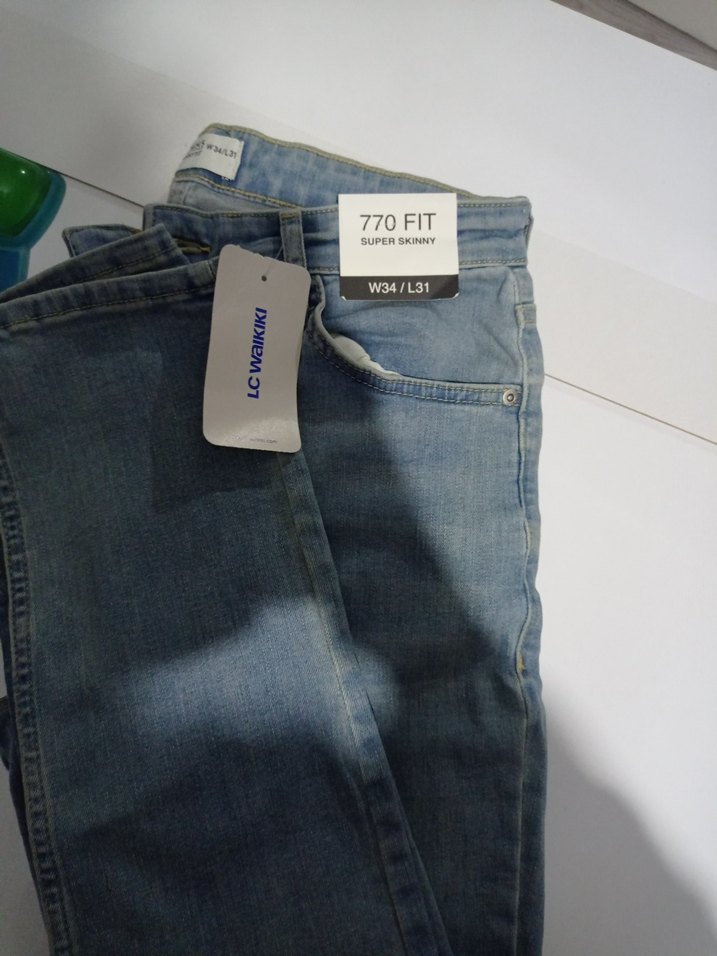 Erkek Mavi Süper Skinny Kot Pantolon - Görsel 3