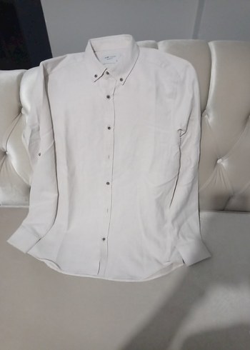 Beyaz Kısa Kollu Keten Erkek Gömlek - Görsel 3