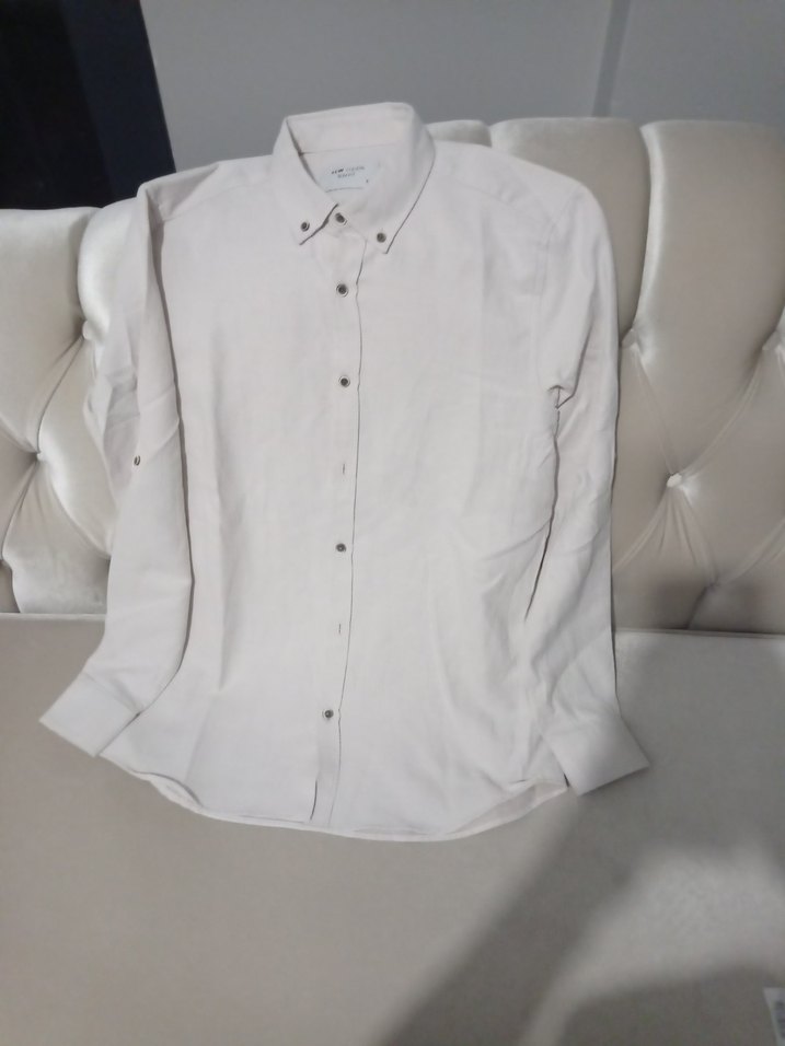 Beyaz Kısa Kollu Keten Erkek Gömlek - Görsel 3