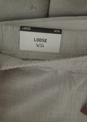 Gri Keten Kumaş Pantolon - Görsel 2