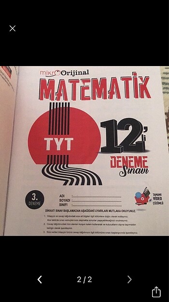  mikro orijinal tyt mat denemesi