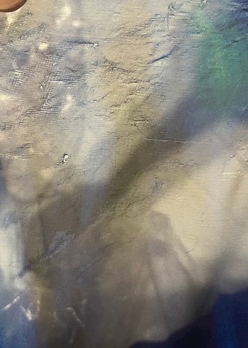 Mavi Batik Desenli Uzun Bohem Abiye Elbise - Görsel 3