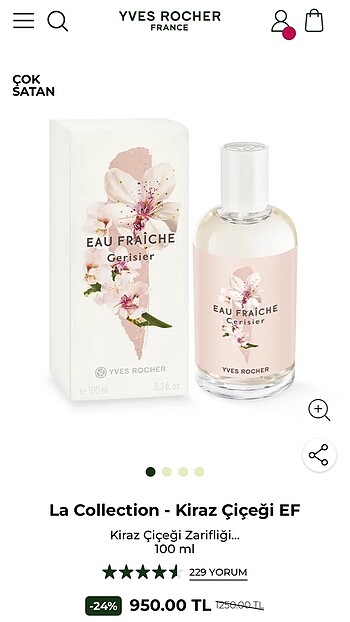 Beden Renk yves rocher eau fraiche cerisier