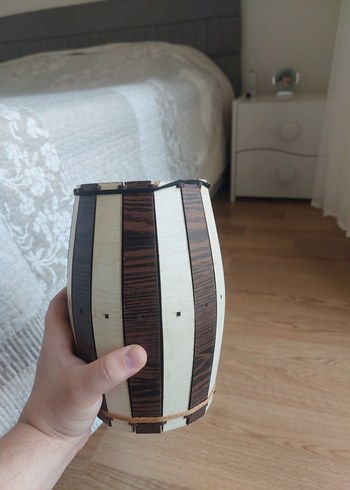 Ahşap Varil Şeklinde Kumbara - Görsel 6