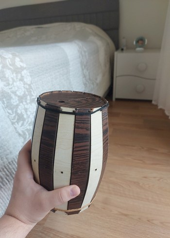 Ahşap Varil Şeklinde Kumbara - Görsel 5