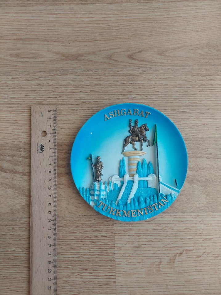 Turkuaz Vintage Ashgabat Aşkabat Tabak - Görsel 3