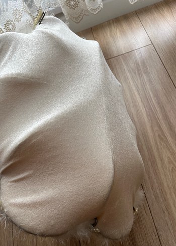 Boncuk işlemeli beyaz düğün aksesuarı ikram sepeti - Görsel 4