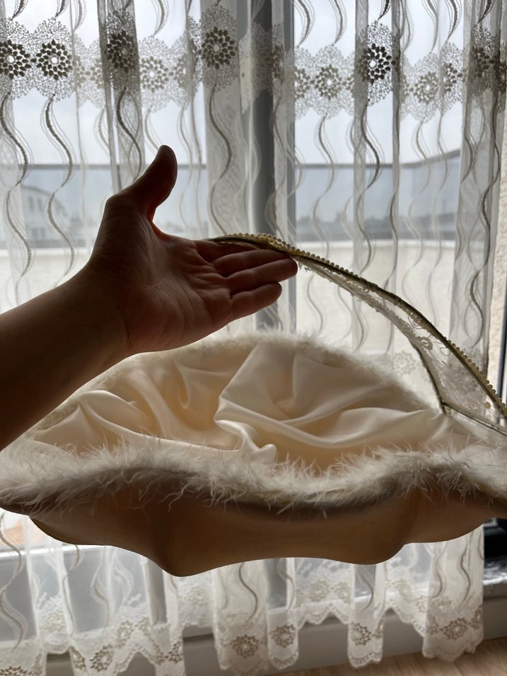 Boncuk işlemeli beyaz düğün aksesuarı ikram sepeti - Görsel 3