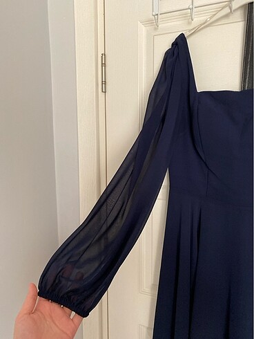 Lacivert abiye elbise - Görsel 6