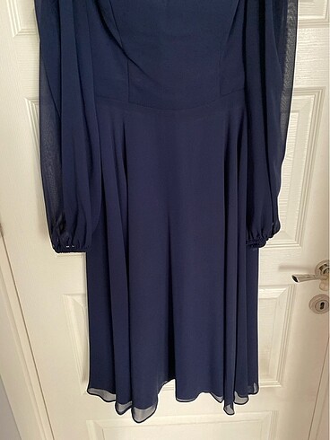 Lacivert abiye elbise - Görsel 7