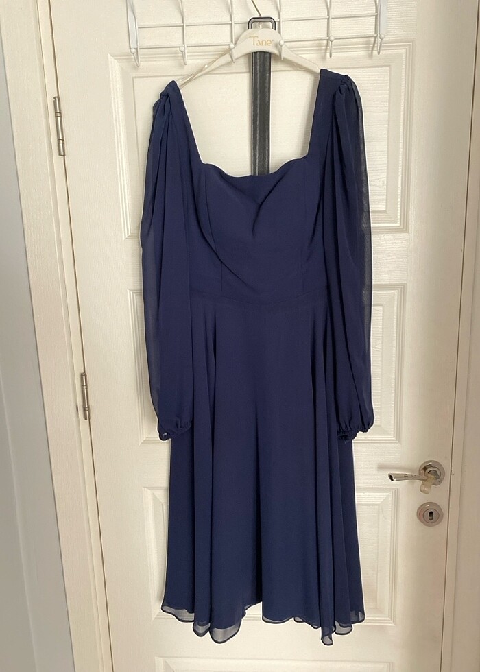 Lacivert abiye elbise - Görsel 4