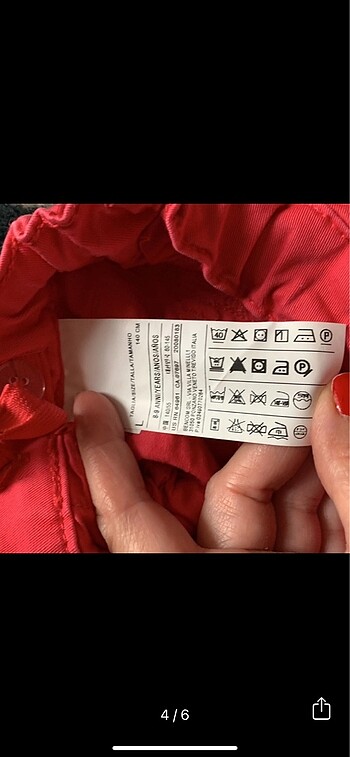 9 Yaş Beden kırmızı Renk Benetton pantolon