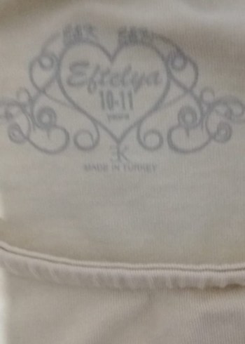 Kız Çocuk Beyaz Baskılı Kemerli Tişört - Görsel 3